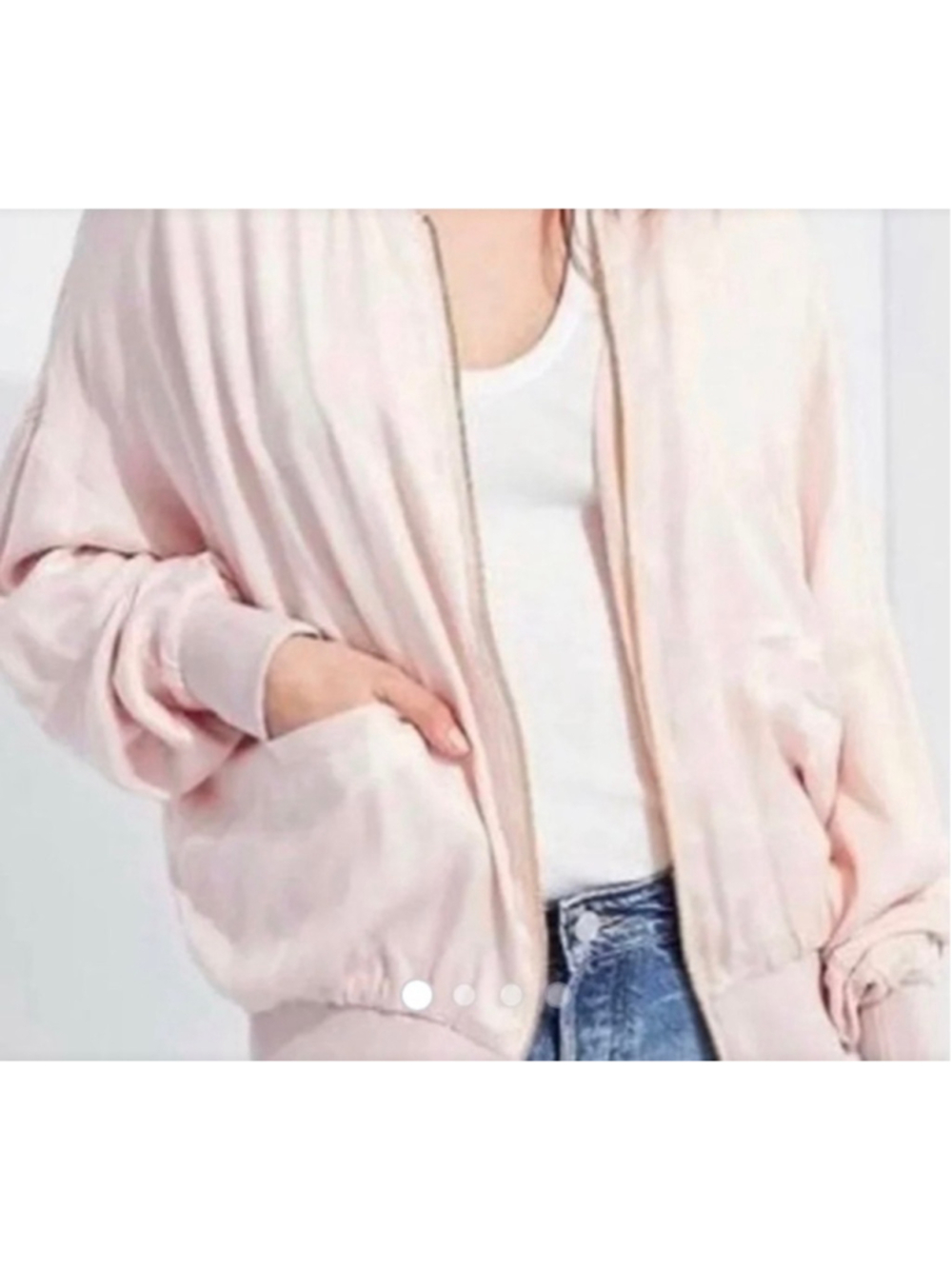 Silence+Noise Oversized Dolman Sleeve Slouchy Jacket|Pink|Small|EUC|